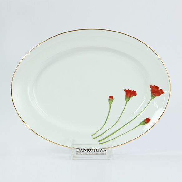 Dankotuwa | Red Flower Platter 14''