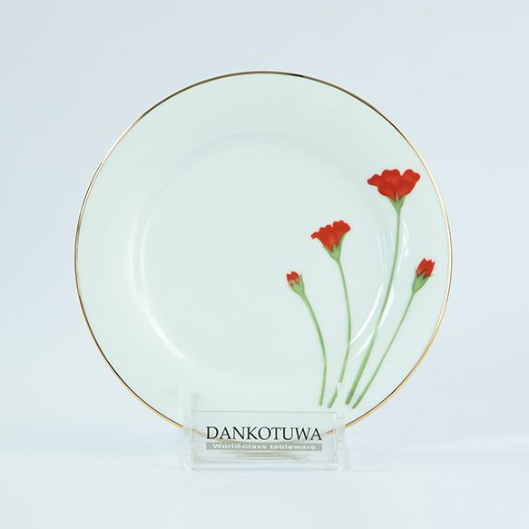 Dankotuwa | Red Flower Salad Plate 