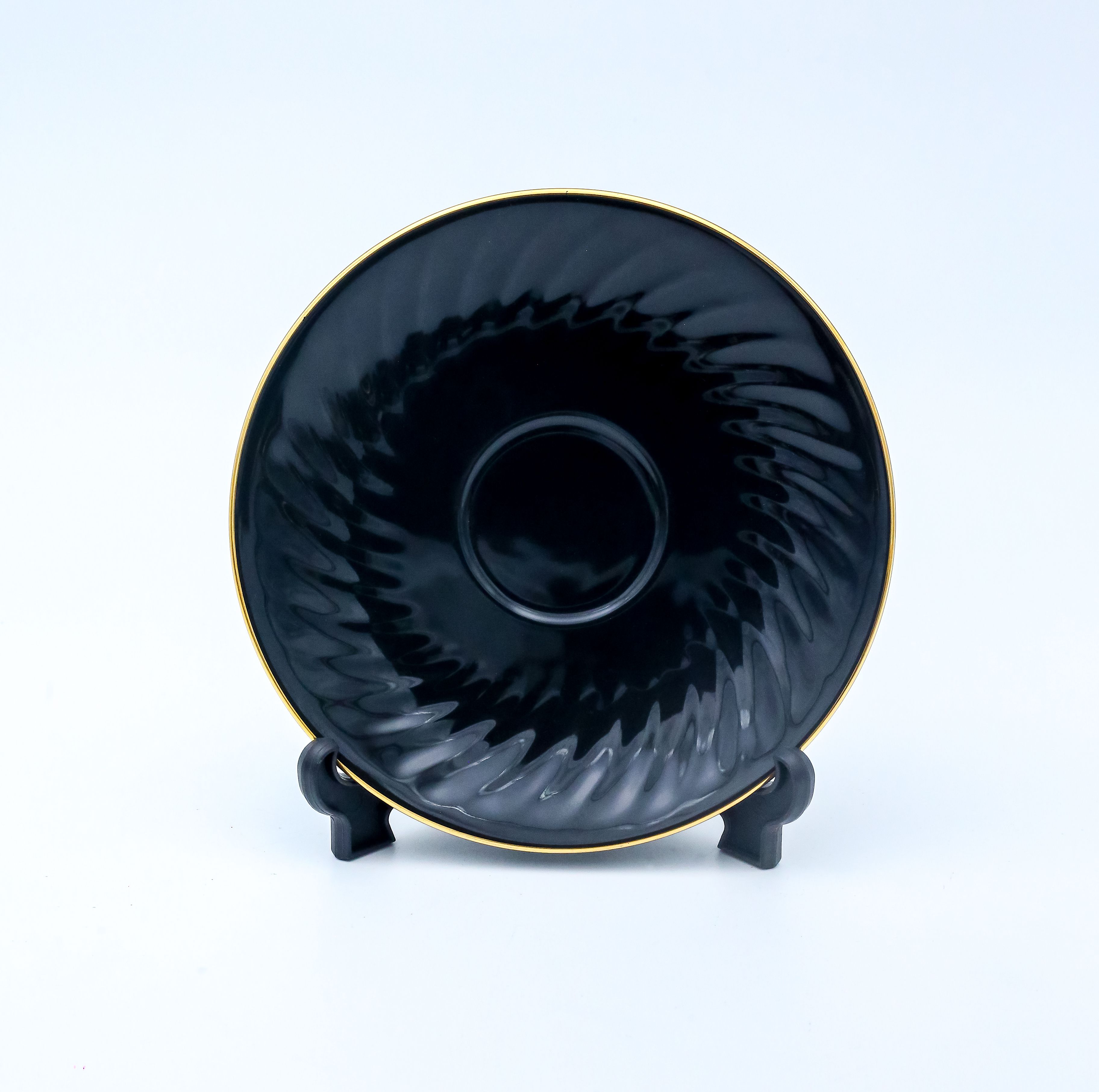 Dankotuwa | Black with Gold Handle Tea Cup & Saucer