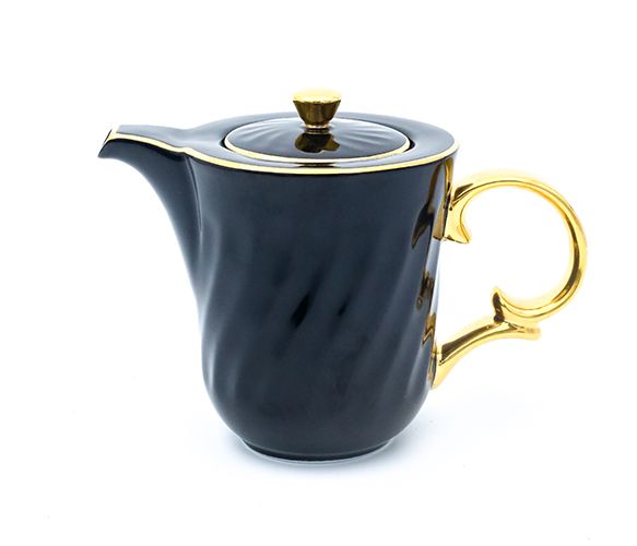 Dankotuwa | Black with Gold Handle 17 Pieces Tea Set