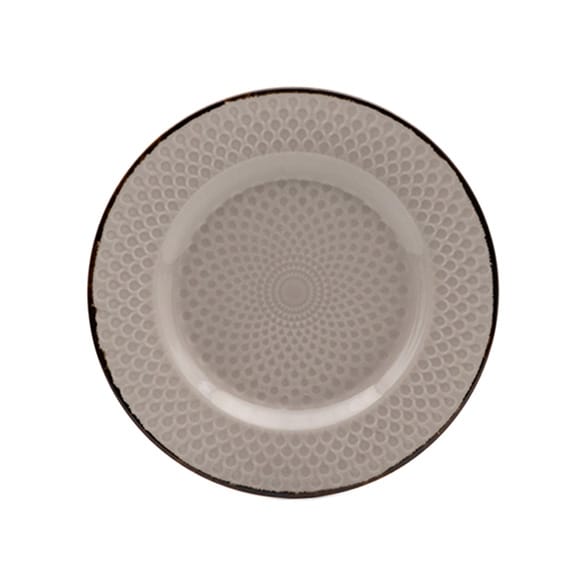 Dankotuwa | Water Drop Light Gray With Iron Edge Salad Plate