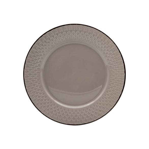 Dankotuwa | Water Drop Light Gray With Iron Edge Dinner Plate