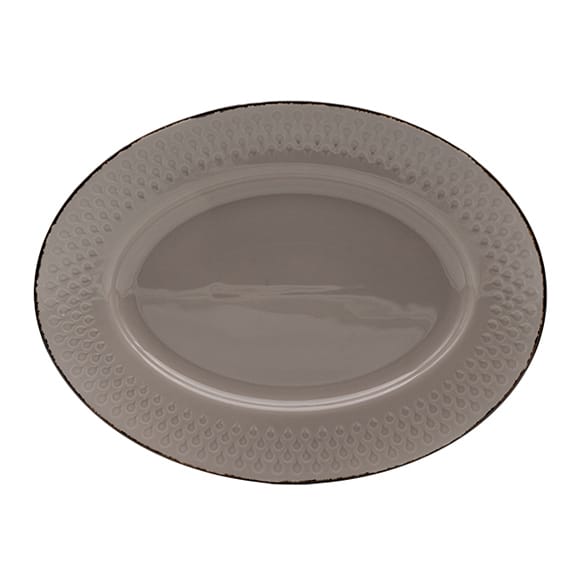 Dankotuwa | Water Drop Light Gray With Iron Edge Platter