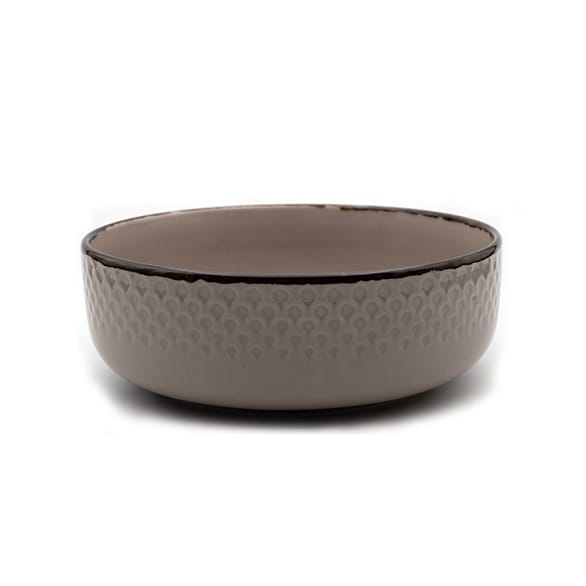 Dankotuwa | Water Drop Light Gray With Iron Edge Large Salad Bowl