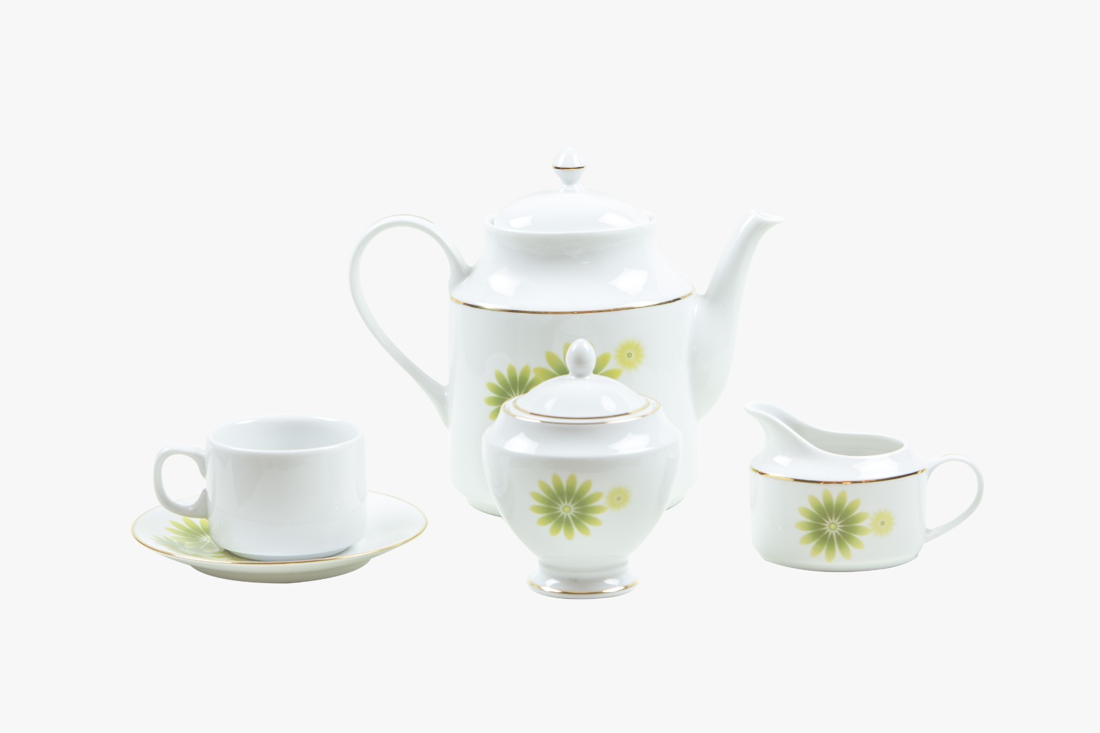 Dankotuwa | Green Flower 17 Pcs Tea Set